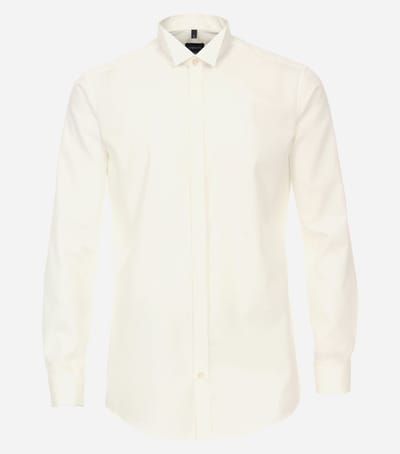 VENTI modern fit smoking overhemd - popeline - beige - Strijkvrij - Boordmaat: 37 (EU maat: S)