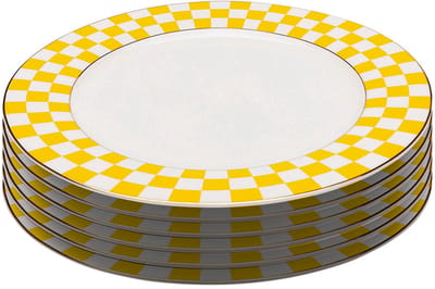 Borden Harlequin Ø27cm geel (6/set) Kare Design