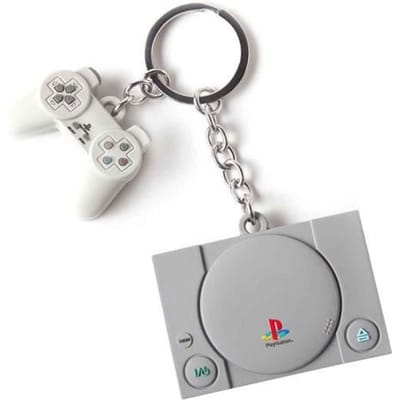 Porte-Clés - Playstation - Console et Manette 3D - Caoutchouc - Noir - Produit Officiel noir