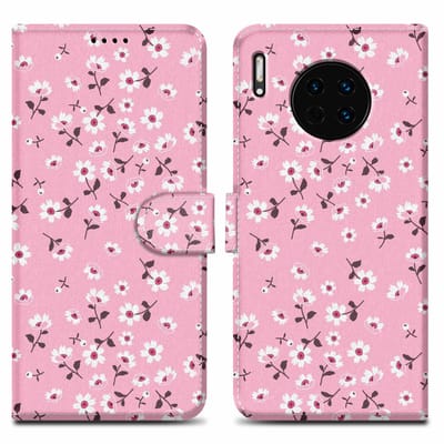 Cadorabo Hoesje geschikt voor Huawei MATE 30 - Design Bloemenregen No. 6 - Beschermhoes Case Cover met magnetische sluiting, standaardfunctie en kaartvakje