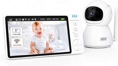 Babyfoon met Camera - Babybewaking Beeld - Kind Bewaken - Geen WiFi Nodig - 5 Inch Scherm - Wit
