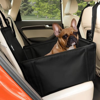 JCP® Hondenmand Auto - Voor Middelgrote Honden - Autostoel Hond - Hondenmand Auto Achterbank - Zwart - 48cm x 45cm x 28cm