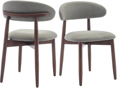COLAMY Houten eetkamerstoelen - set van 2 - Moderne met stof beklede keukenstoelen - Boerderij eetkamerstoel- groen
