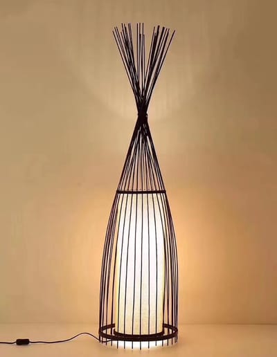 Fine Asianliving Bamboe Gevlochten Vloerlamp - James