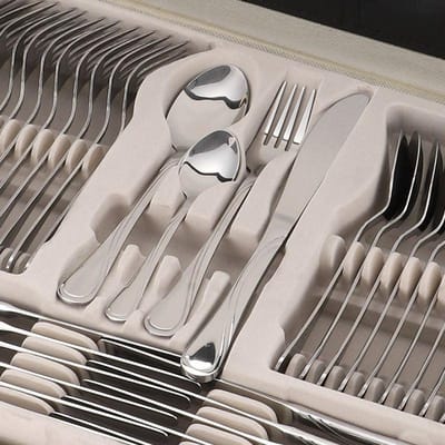 Bestekset RVS - Serviesgoed set - Tafel presentatie - 72-delig voor 12 - Luxe koffer - Zilver