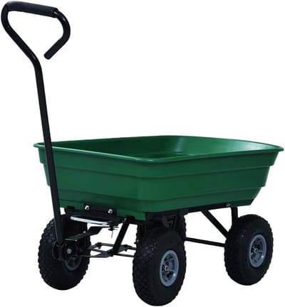 Robuuste Tuinkar Kiepwagen 75L Draagvermogen 300 kg Groen