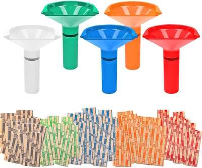 Munttellers en muntensorteerders buizen Set van 5 kleurgecodeerde muntenbuizen en diverse muntenrollen wrappers