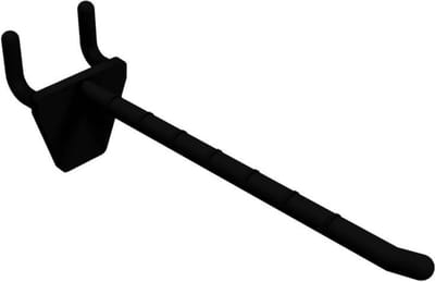 100 stuks - Perfowand Blisterhaak - 10 cm - Enkel - Zwart - Kunststof Gaatjeswand Displayhaak