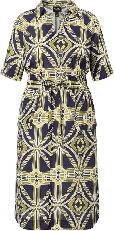 Ulla Popken - Dames - Midi-jurken - Marine - Maat 46+