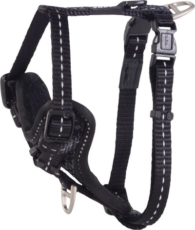 ROGZ Control Harnas / Hondentuigje - Nylon - Zwart - S - Borstomtrek: 23 - 37 cm (GELIEVE ALVORENS BESTELLEN OPMETEN)
