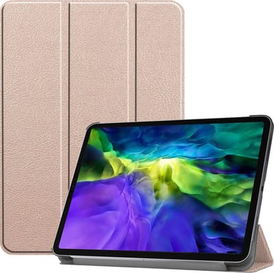 Hoesje - Geschikt voor Apple iPad Pro (2020) - 11 inch - Dun & Stevig - Hardcover Book Case - Trifold Bookcase Hoes - Hard Cover - Tablethoes - Goud