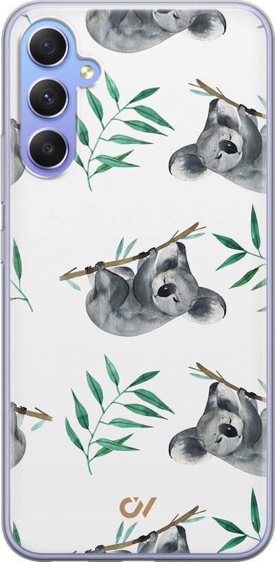 Hoesje geschikt voor Samsung Galaxy A34 hoesje - Koala Print - - Wit - - Casevibes