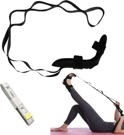 Verstelbare Stretchband voor Yoga en Fitness - Ideaal voor Leg Training, Pilates en Gymnastiek in Zwart