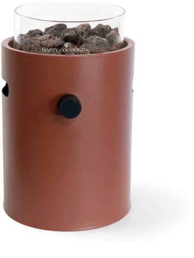 Happy Cocooning Tafelbrander Lumi Steel Coral Red - Ø 21.5 x 37 cm