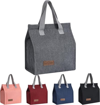 Isolerende Lunchtas voor Werk, School en Picknick - Waterdichte Koeltas met Aluminium Voering en Draagriem voor Mannen en Vrouwen (Grijs)