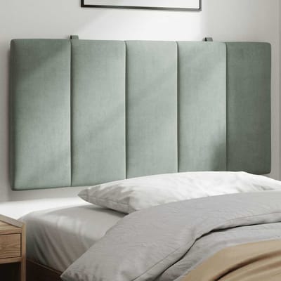 vidaXL - Hoofdbordkussen - "Hanko" - 100 - cm - velvet - lichtgrijs