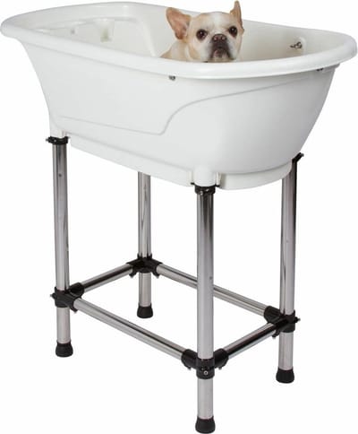 Hondenbad Kunststof - Mini Tub - Wit - 94 cm - Met Anti-Slip bodem - Met Vastzethaken - Voor Hond en Puppy - Hond wassen - Dierenbad