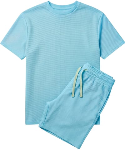 Zomerset Heren - Oversized T shirt en Shorts Heren - Twinset - GB-918 - Turquoise - Maat XXL