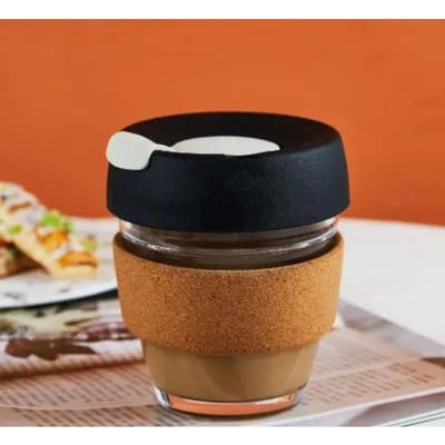 Silicaglas koffiekop kurk set van isolatie tegen de hete ideeën met kop 201-300ml
