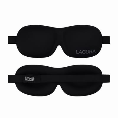 Daydream® 3D Slaapmasker Lacura – 24 × 9 cm – Ergonomisch & Lichtdicht – Met Verstelbare Band – Zwart