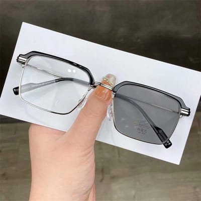 Slimme Fotochemische Leesbril Unisex UV Zonnebril Metalen Halve Montuur Verziendheid Bril voor Mannen Vrouwen Buiten 3.5