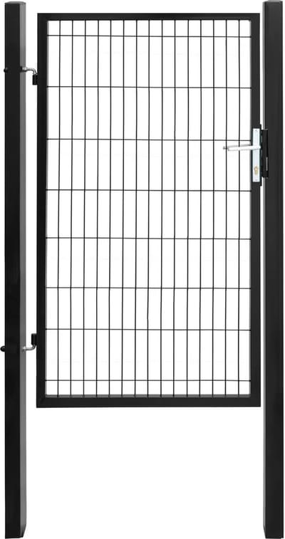 Poort enkelstaafs Zwart 160cm hoog.