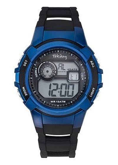 Tekday-Digitaal-Kinderhorloge-Silicone band-Blauw/Zwart-Waterdicht