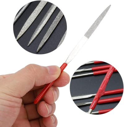 Metalen Vijlset - Afwerkingsgereedschap - Materiaal Bewerken - Diamant Coating - 10 Stuks - Grijs