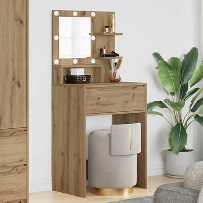 vidaXL - Slaapkamer - Toilet - Tafels - Artisanaal - eiken - 60 - x - 39,5 - x - 135 - cm