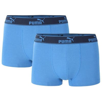 Puma Effen Kleur Letter Logo Sport Casual Boxer Briefs Heren ondergoed 591520002-010 M blue