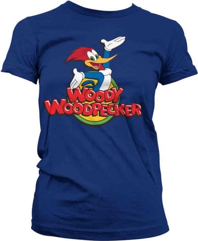 Woody Woodpecker Dames Tshirt -S- Classic Logo Blauw