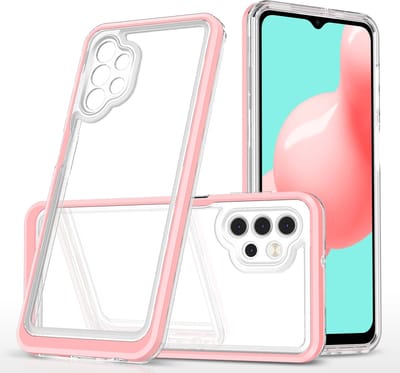Hoesje Geschikt Voor Samsung Galaxy A32 5G hoesje transparant cover met bumper Rose Goud - Ultra Hybrid hoesje Hoesje Geschikt Voor Samsung Galaxy A32 5G case