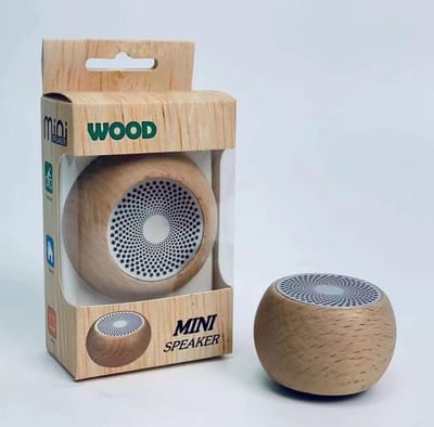 Daity 1 stuk – Draagbare Bluetooth-luidspreker, retro houten design, 3W mini draadloze luidspreker voor op reis en buiten, oplaadbare batterij van 300 mAh.