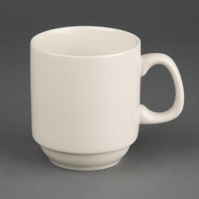 Olympia Ivory stapelbare mok 285ml (12 stuks)