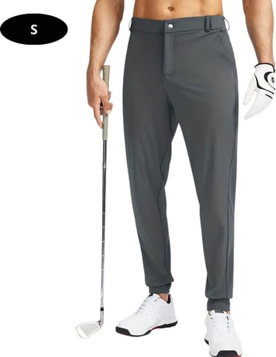 Livano Golfbroek Heren - Golfkleding - Golfen - Golf Accessoires - Nette Pantalon - Donkergrijs S - Maat 46