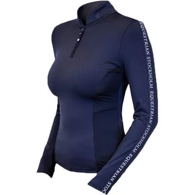 Paardrijshirt met lange mouwen 1/4 ritssluiting voor dames Equestrian Stockholm Modern Tech