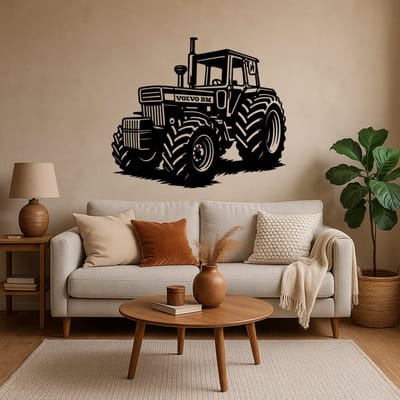 BR2Laser Volvo BM 810 – Wanddecoratie – Lasergesneden Hout – Tractor kunst– 75 cm Breed