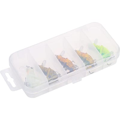 5 stuks/doos Vliegende Sprinkhaan Insect Kunstmatig Vissen Vis Lokaas Lot Set Aas met 3 Haken beige