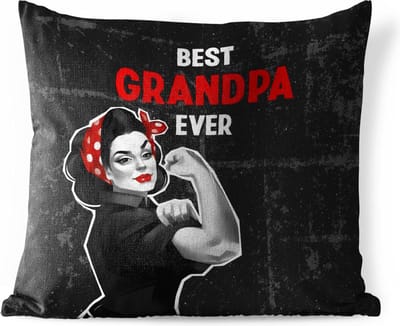 Tuinkussen - Quotes - Best grandpa ever - Spreuken - Opa - 40x40 cm - Weerbestendig