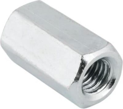 Koppelmoer. M4 x 12mm. lang. Verzinkt. 4 stuks Verbindingsmoeren. Ifix.