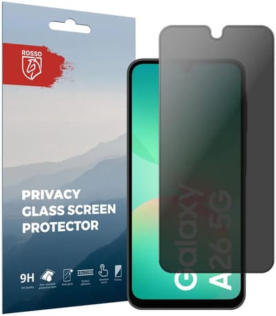 Rosso Privacy Screen Protector Geschikt voor de Samsung Galaxy A26 - 9H Gehard Glas - Case Friendly Tempered Glass - Eenvoudige Installatie