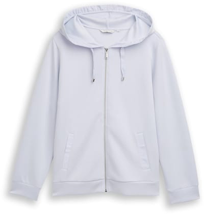 Tom Tailor - Plus Size - hoodie-sweatjack van scuba - Maat 46 - soft dusty blue