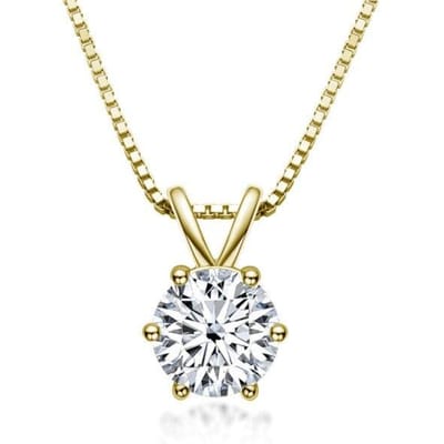 Pendentif Moissanite 1 Ct Classique pour Femme Argent Sterling 925 Bijoux Fins Collier Fiançailles Dames Cadeaux Fête de Mariage