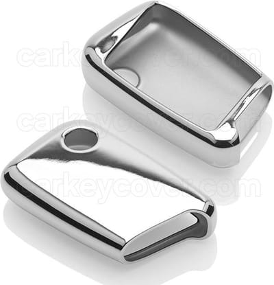 Autosleutel Hoesje geschikt voor Volkswagen / VW - SleutelCover - TPU Autosleutel Cover - Sleutelhoesje Chrome / Hoogglans Zilver