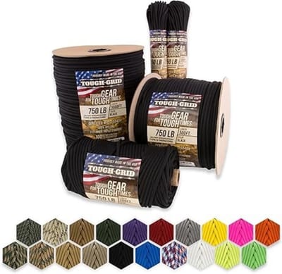 TOUGH-GRID 750 Paracord Type IV 15 meter Zwart