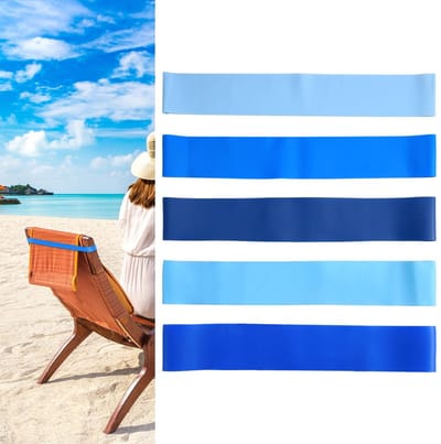 Dailygoods- Strandhanddoekhouder Elastisch Winddicht - 5 Stuks - Strandhanddoekclip - Stoelhanddoekbanden - TPE-materiaal - 31 x 5 cm, Rekbaar 60 cm - Handdoekband