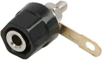 2x Banana Bus Zwart – Monteerbare Banana Socket Met Kunststof Behuizing – Banaanstekker Connector Met M4 Schroefdraad – Aansluitbus Voor Luidsprekers En Meetapparatuur – Geschikt Voor Kabels Tot 5 Mm – Verkoopeenheid 2 Stuks [05473FK]