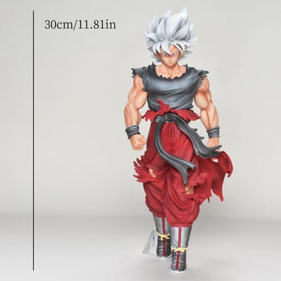 Figurine Anime Dragon Ball Z Goku 30cm/11.8in Figurine d'Action Goku DBZ Statue Modèle de Collection Jouet Cadeau gray