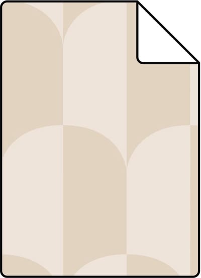 Proefstaal ESTAhome behang art deco bogen beige en zandkleurig - 26.5 x 21 cm - 139985-S