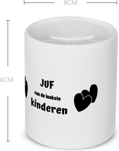 Akyol - juf van de leukste kinderen Spaarpot - Juf - de leukste juf - verjaardag - cadeautje voor jufvrouw - kado - geschenk - 350 ML inhoud